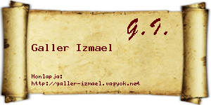 Galler Izmael névjegykártya
